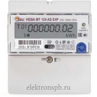 Счетчик электроэнергии однофазный многотарифный (2 тарифа) НЕВА МТ 124 AS-O-P 5(60)A 220В