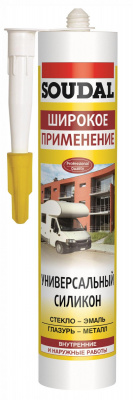 Герметик силиконовый универсальный белый SOUDAL