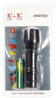 Фонарь светодиодный алюминиевый 3Вт+3Вт LED SBF-104 (эл.питания - АА в компл.)